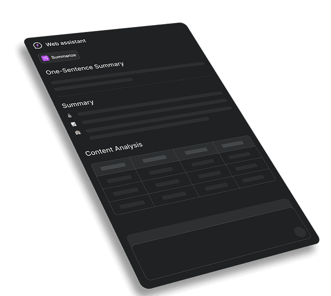 Web assistant features